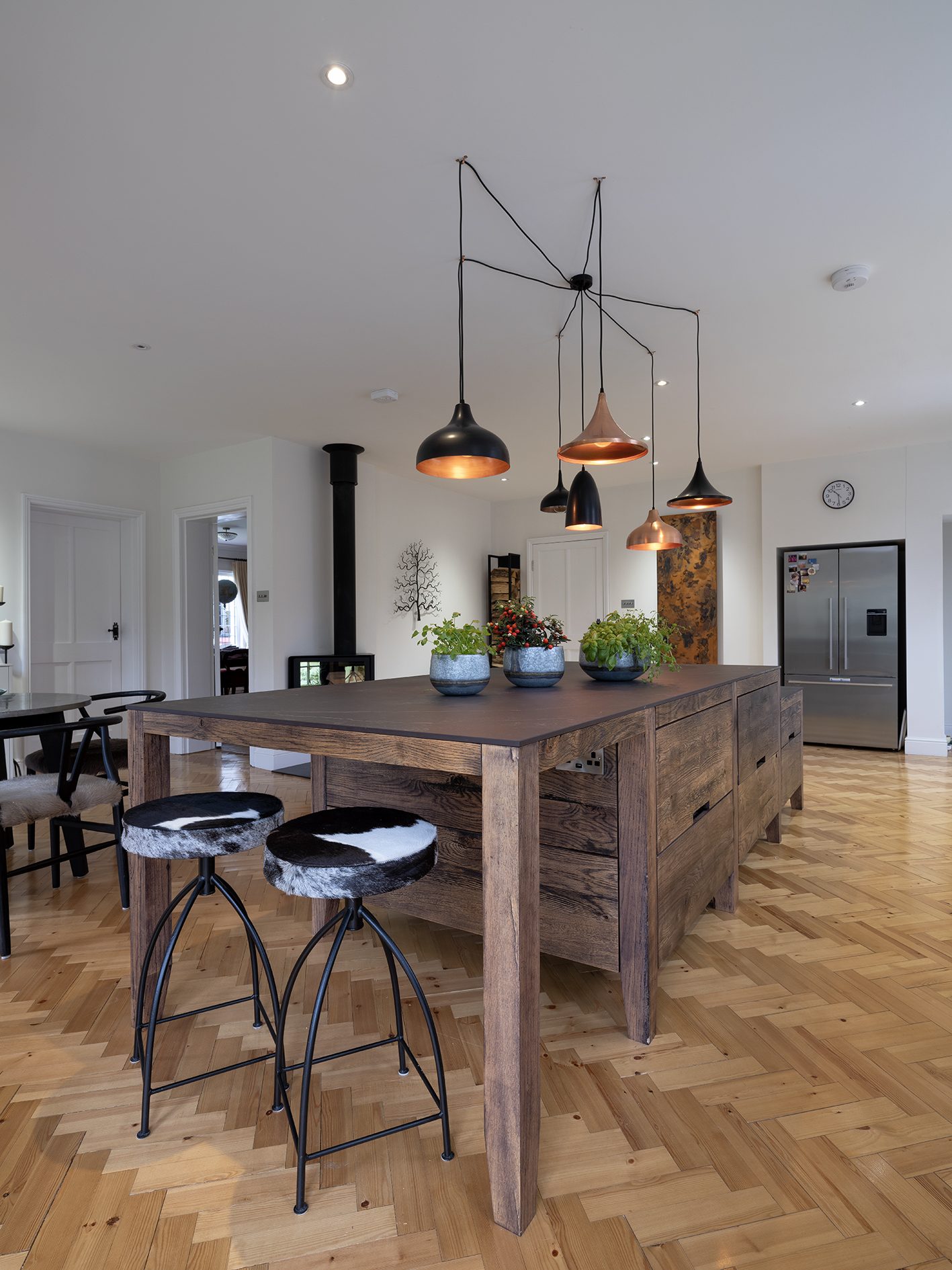 Worktop options in stone and metal